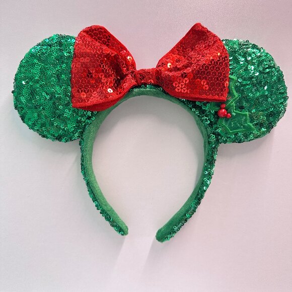 Set of 3 Disney Parks Official Sequin Minnie Mouse Ear Headbands with Bows